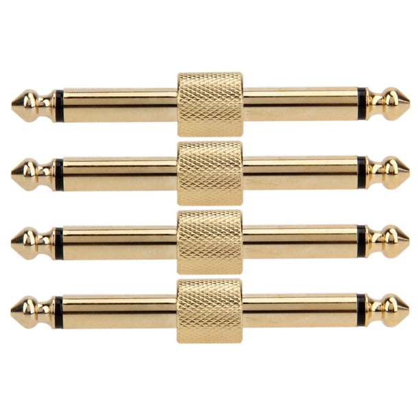 Pedal de efectos de guitarra Adaptadores de audio Jack de conexión Piezas de conector de 6,35 mm 4 piezas
