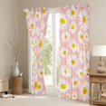 thumbnail image 3 of Homewish Cartoon Floral Daisy Black Out Curtains,Rustic Flower Curtains Pack of 2 (42x63 Each),Pink White Yellow Bedroom Curtains For Girl Kids,Super Cozy Room Decor, 3 of 6