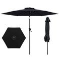 thumbnail image 1 of Gymax Parasol de Patio 7,5 Pi pour l'Extérieur, Parasol de Marché Robuste avec Inclinaison à Bouton-Poussoir, Noir, 1 of 10