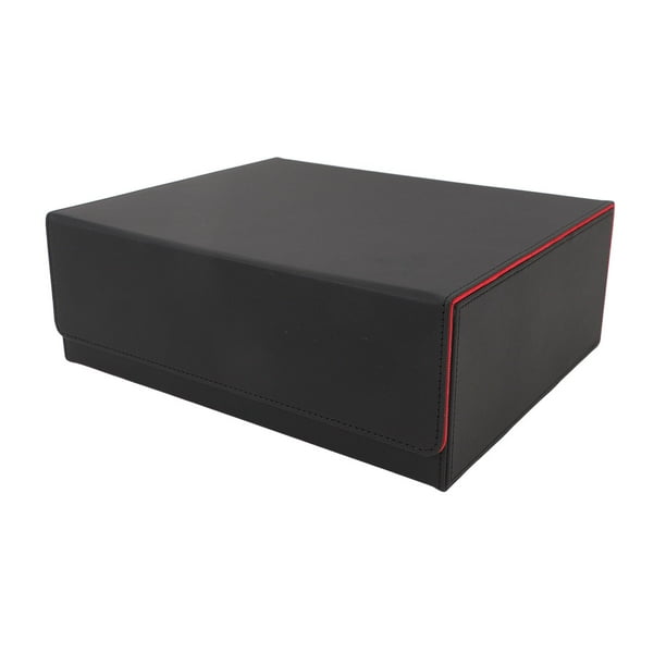 CAJA Para Mazos de Cartas, Estuche de Almacenamiento de Tarjetas de Cuero Pu, Divisor de Tarjetas Con Cierre Magnético Con 3 Filas para Cartas de Juego y Cartas de Tarot