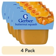 (4 pack) Gerber 1st Foods Natural for Baby Baby Food, Butternut Squash, 2 oz Tubs (2 Pack)
