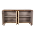 thumbnail image 5 of Llinc Store 4 Door Buffet Storage Cabinet, Carved Scatter Pattern Dining Sideboard, Combo Cabinet with Adjustable Shelves, Multifunctional Accent Cabinet Living Room Console Cabinet, Brown, 5 of 9