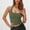Army Green, variant on Women's Halter Top Fashion Solid Color Square Neck Y2K Trendy Camisole Crop Tops Backless Sleeveless Top Blouse Brown M