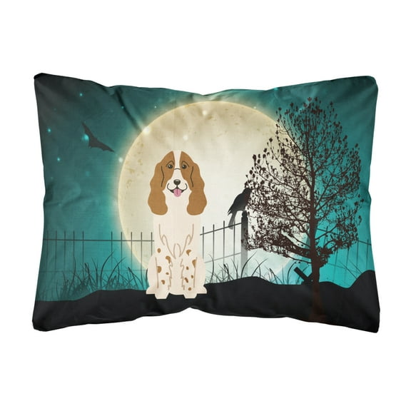 Carolines Treasures BB2221PW1216 Halloween Scary Russian Spaniel Canvas Fabric Decorative Pillow, 12H x16W, multicolor