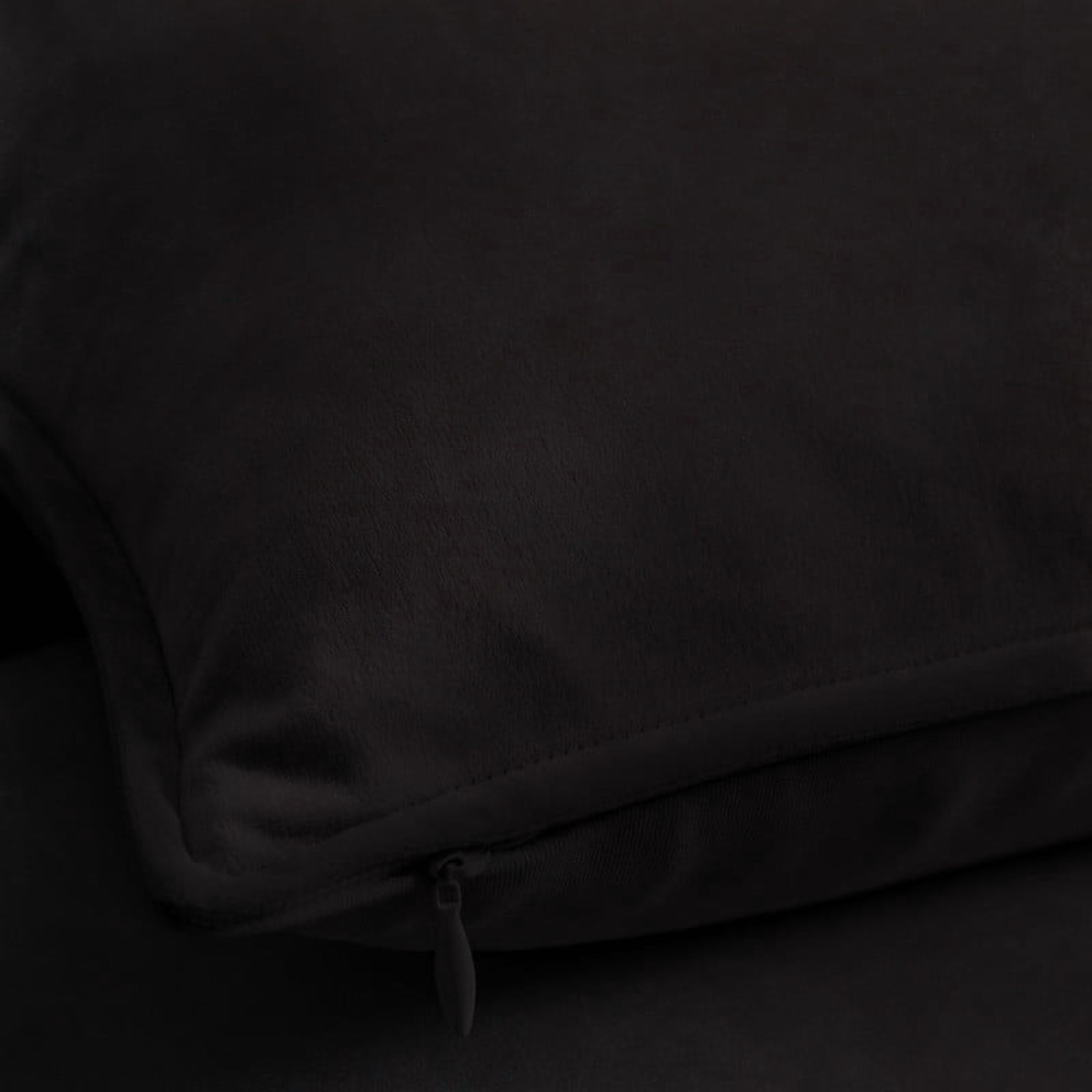 A1HC Set of 2 Luxurious Soft Velvet Throw Pillow Covers Only, 18"x18", Black, Decorative Cushion Covers with Hidden YKK Zipper for Sofa or Bed