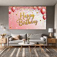 thumbnail image 7 of Pink and Gold Glittery Happy Birthday Banner with Balloons and Stars Background, Party Decoration, Birthday Party Supplies, Photography Props, Backdrop Decor for Celebrations, 7 of 7