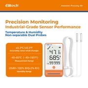 Elitech GSP-6 Bluetooth Data Logger Temperature Humidity with Shadow Data 100000 Points Data Storage Export, Pharmacy Vaccine DDL Calibration Certificate, MAX MIN AVR MKT GSP-6 with dual probe TE/THE