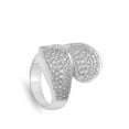 thumbnail image 4 of White CZ Criss Cross Micro Pave Loop Ring .925 Sterling Silver Band Jewelry Female Size 9, 4 of 4