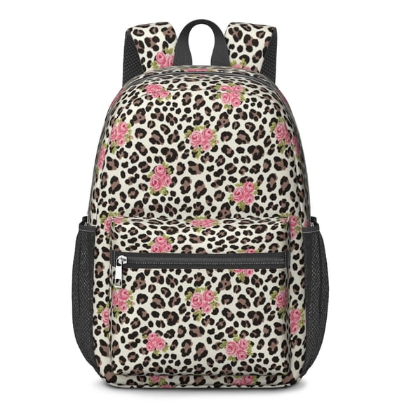 Pioneer Flower Floral Print Pattern 17" School Backpacks for Teens,Waterproof Oxford Fabric,S-Shape Padded Straps for School,Travel,Hiking,Camping