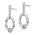 thumbnail image 2 of FB Jewels Leslie's Sterling Silver Polished CZ Diamond Cut Dangle Post Earrings, 2 of 3
