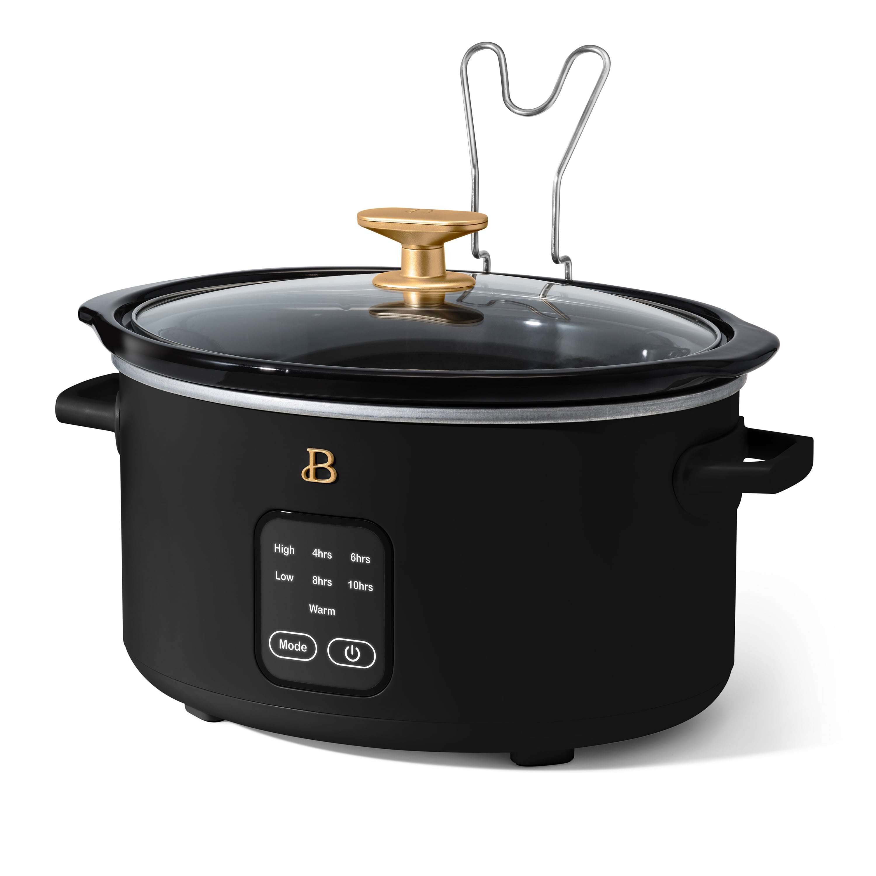 Beautiful 4Qt Slow Cooker with Touch-Activated Display, Black Sesame by Drew Barrymore