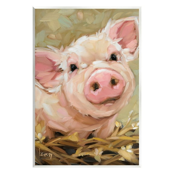 Happy Pig Farm Animal Portrait Animals & Insects Painting Unframed Art Print Wall Art