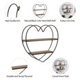 thumbnail image 4 of Estante de Pared con Forma de Corazón Flotante de Metal y Madera Estantes Decorativos para Hogar Oficina Dormitorio o Sala de Estar Negro 20 x 5 x 20, 4 of 6