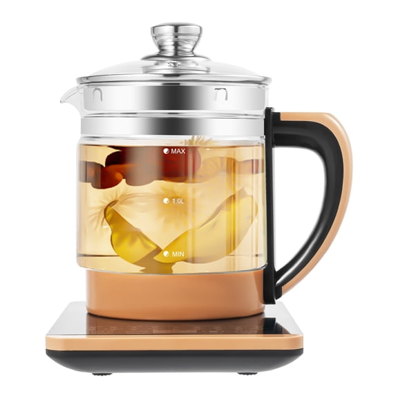 Electric Tea Kettle, 1.8L/0.4Gal Health Pot Electric Glass Kettle w/Filter Digital Heating Base, BPA-FREE & Boil-Dry Protection for Boiling Water Tea, Coffee