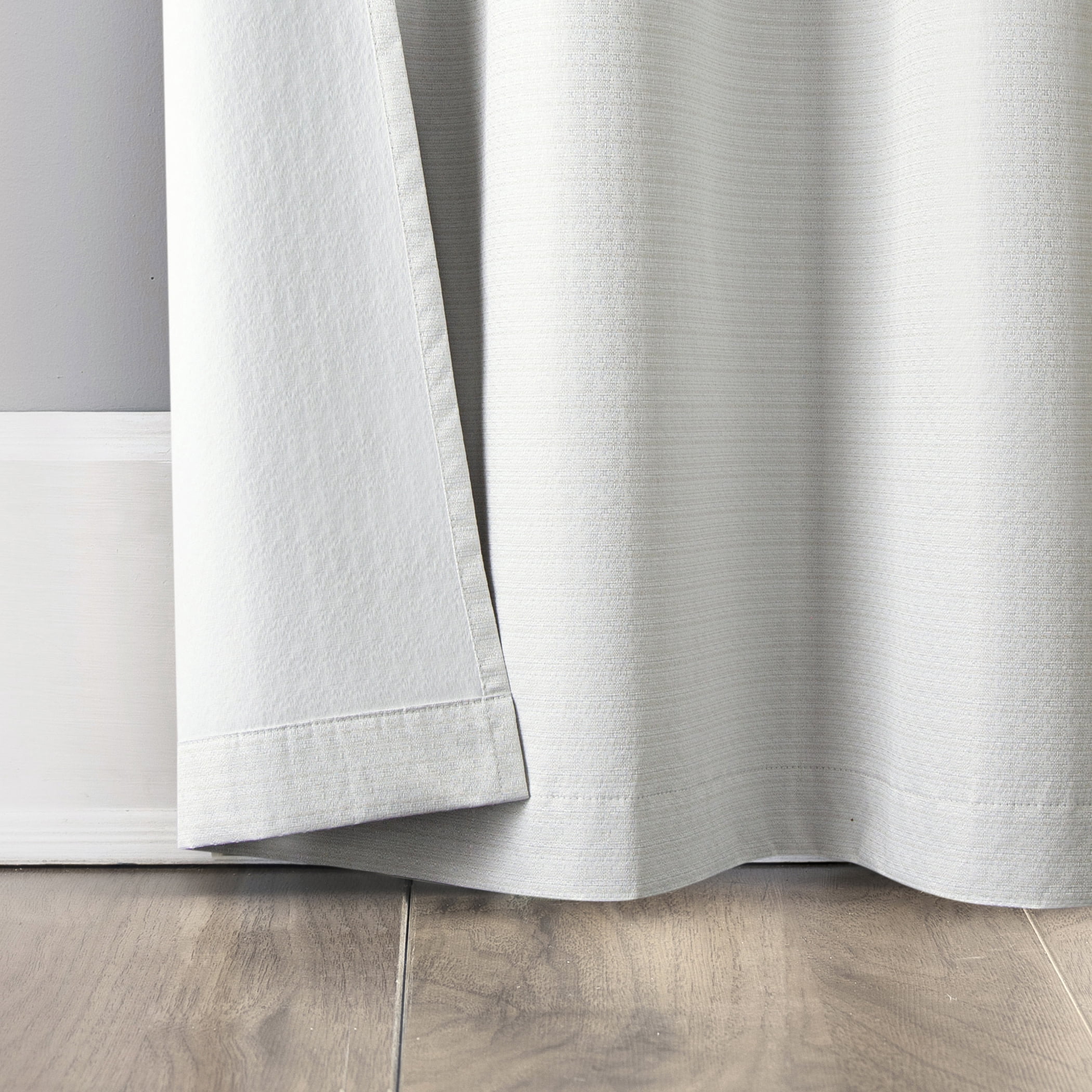 Sun Zero Bryant 2-Piece Textured Thermal Insulated 100% Blackout  Grommet Top Curtain Panel, White, 37”W x 95"L