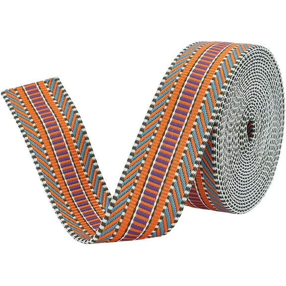 5 Yards Jacquard Webbing 1.5 Inch Wide Webbing Strap Polyester Sewing Webbing Woven Ribbon for Clothing Accessories Strap 1 Roll