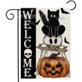 thumbnail image 1 of Halloween Ghost Cat Garden Banner 30 x 45 cm Petite toile de jute double face Welcome Seasonal Holiday Yard, 1 of 4