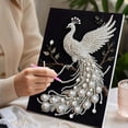 thumbnail image 6 of Black Background Pearl Diamond Painting Kit for Adults, DIY Special Shape Pearl Gem Art Kit, Peacock Dragon Tiger Deer Angel Wing Jellyfish Pattern, Rhinestone Canvas Wall Decor Craft Gift, 6 of 9