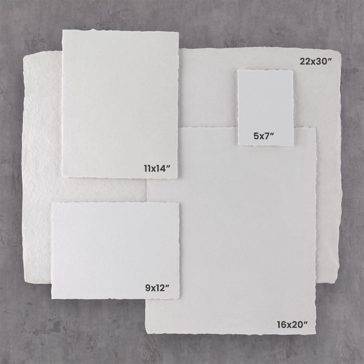 New York Central Handmade Watercolor Paper - 140lb, 22"X30" - 5 Packs of 5, 25 Total Sheets, Acid-Free 100% Cotton Rag, Cold Press, 4 Deckled Edges, Minimally Sized, Mixed Media Paper