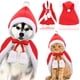 thumbnail image 1 of Disfraz navideño para mascotas: poncho con capa y gorro de Papá Noel para gatos y perros pequeños, color rojo, 1 unidad (talla S)., 1 of 5