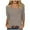 Khaki, variant on Women's Casual Solid Print Neck Low Cut 3/4 Sleeve T Shirt Top, S, Black