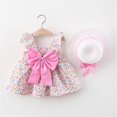 thumbnail image 2 of Dress Forbaby Girl Floral Bow Dress with Hat Fashion Sleeveless Princess Dresses Baby Outfits Girl ,6-12 Months, 2 of 3