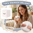 thumbnail image 4 of Tofu Squishy, Cube Shaped Slow Rebound, Soft Gel Construction, Tension Relief, Adult Workplace, White Face, 1 Pc, 4 of 7