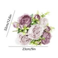 thumbnail image 3 of Beautiful Artificial Silk Peony Fake Flowers Bouquet, 12 x 9 in Realistic Multicolor Faux Floral Arrangement for Wedding, Bridal, Valentine, Day, Home Centerpiece & Table Decor, 3 of 6