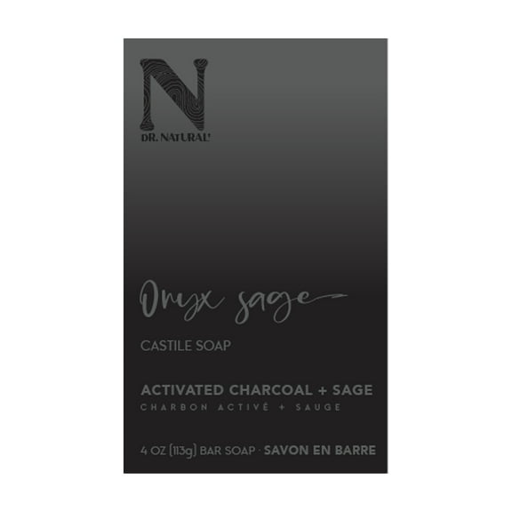 Dr. Natural Castile Bar Soap, Soap Bar, Hand Soap, Onyx Sage, 4 oz