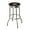 Black, variant on Bar Stool 29" Tall Backless Chrome Metal with Swivel Seat Cushion Featuring Your Favorite Baseball Team Logo on Colored Vinyl (Indians on Black)