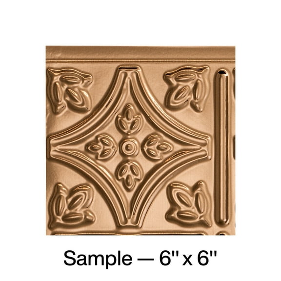 FASÄDE Traditional Style 1 Decorative Vinyl Backsplash Panel in Polished Copper (6X6 Inch Sample)