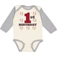 thumbnail image 3 of Inktastic First Birthday Baseball Boys Long Sleeve Baby Bodysuit, 3 of 5