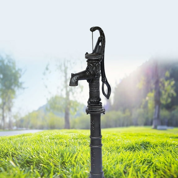 Antique Hand Water Pump Pitcher Pump Cast Iron Fit GardenYard Ponds  Raised Base