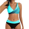 thumbnail image 1 of Mejor Belleza Mujer Traje de Baño de Moda Aumentar el tamaño 2 Piezas Tankini Tops de Bikini y Partes de Abajo Azul M, 1 of 3