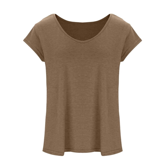 Birdeem Womens Solid Color Cap Sleeve Blouses T-Shirt Casual Loose Fit Basic Shirts Tank Tops
