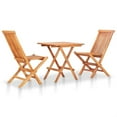 thumbnail image 3 of vidaXL Patio Bistro Set 3 Piece Patio Folding Table and Chairs Solid Teak Wood, 3 of 3