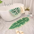Bath Mat For Bathroom Green Boho Bathroom Rugs Non Slip Cute Leaves