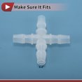 thumbnail image 4 of Conector de Tubería Cruzado de 4 Vías de Plástico de Bargains Únicos 3/8" OD Clear 10 Pcs, 4 of 7