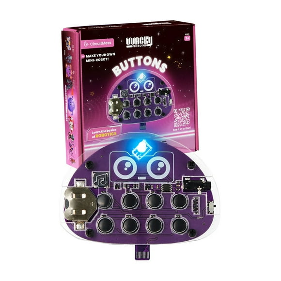 CircuitMess Wacky Robots - DIY Mini Robots : Buttons - Apprentissage Éducatif STIM sur les Micro-Puces et la Synthèse Sonore pour 7 Ans et Plus