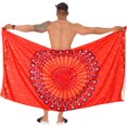 thumbnail image 2 of HAPPY BAY Men's Standard Casual Sarong Long Pareo Beach Wrap One Size Ruby, Mandala Summer Vacation Party, 2 of 4
