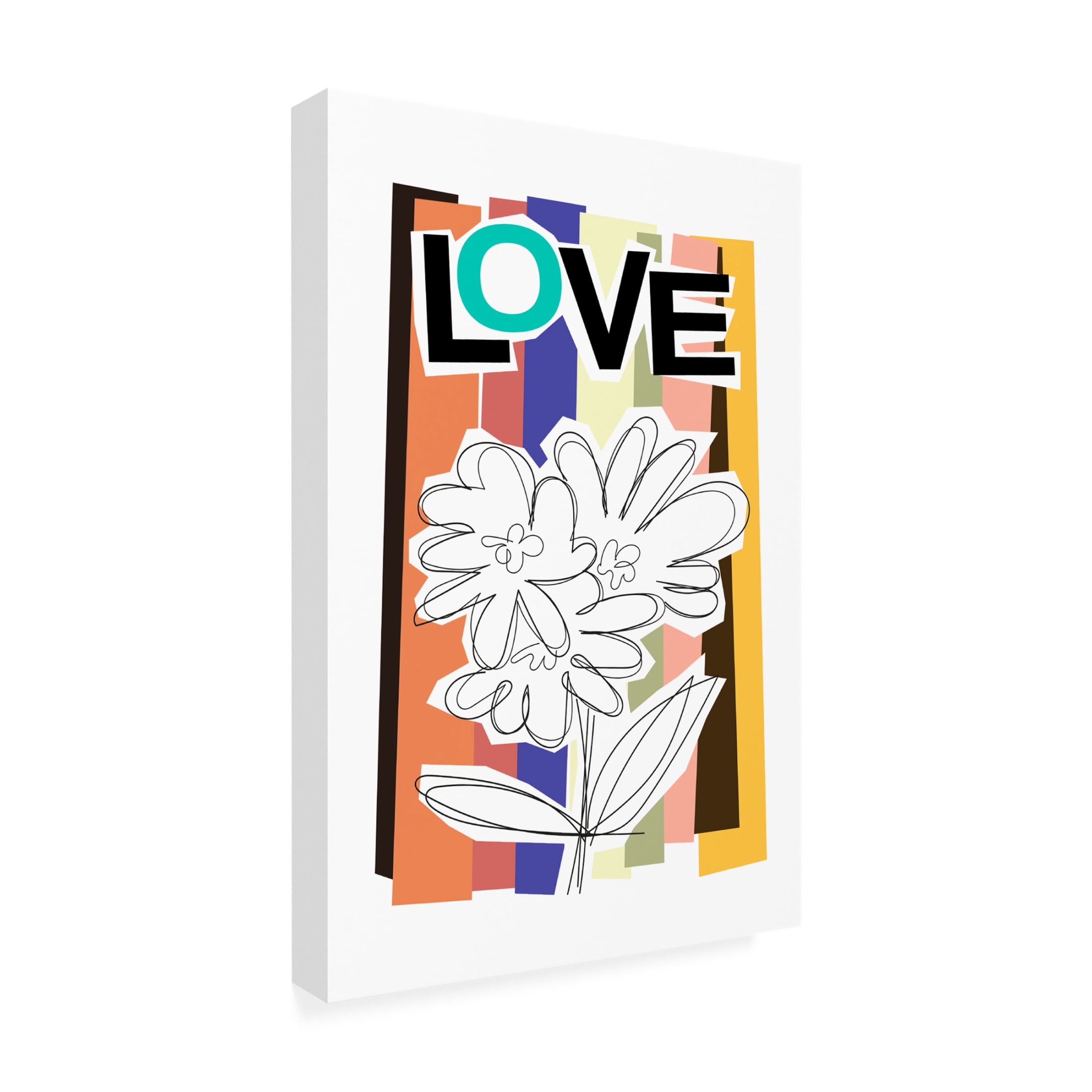Trademark Fine Art Frances Collett Scribble Flower Faded Canvas Wall Art