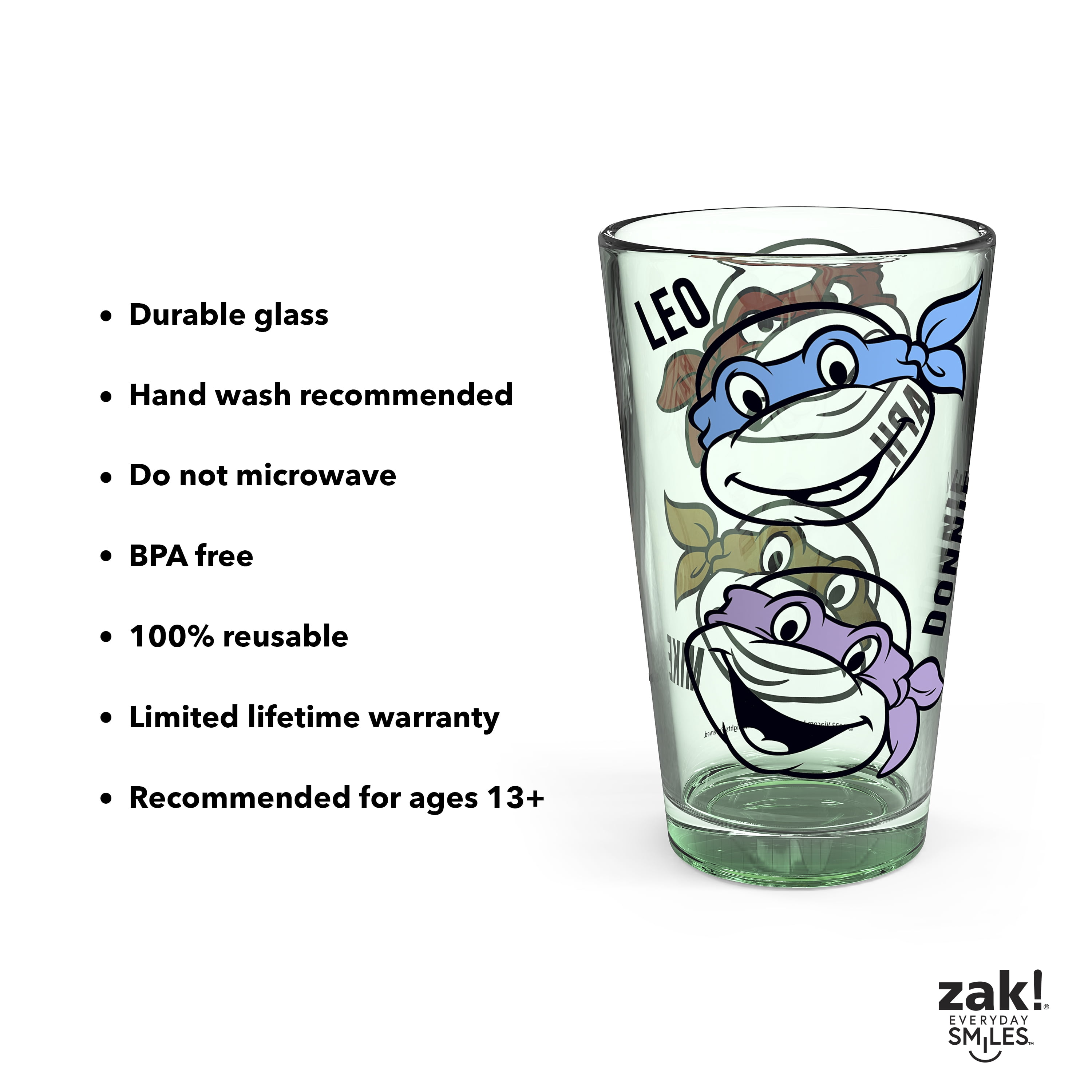 Zak Designs TMNT 16oz Pint Glass