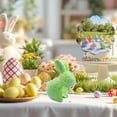 thumbnail image 4 of Easter Glitter Bunny Figurines, Colorful Sparkle Rabbit Ornaments for Tabletop Cake Topper Home Party Spring Decor Set, 4 of 6
