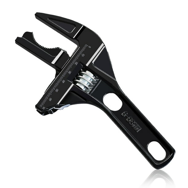 Baño de plomería llave mango corto reparación gran abertura llaveña lavabo fregadero multifuncional tubo tubo tubería herramienta de mano negro Methold TO001459-02