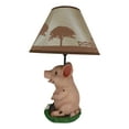 thumbnail image 2 of Rustic Farm Country Pink Babe Piglet Muddy Pig Desktop Table Lamp With Shade, 2 of 7