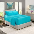 thumbnail image 3 of Extra Deep Pocket 6 Piece Bed Sheet Set – Super Deep Fitted Sheet Fits Mattress from 18-24 inces Depth – Double Brushed Microfiber Sheets with 4 Pillow Cases, Full, Beach Blue, 3 of 6