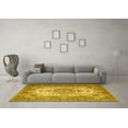 thumbnail image 3 of Ahgly Company Machine Washable Indoor Round Medallion Yellow Traditional Area Rugs, 3' Round, 3 of 4