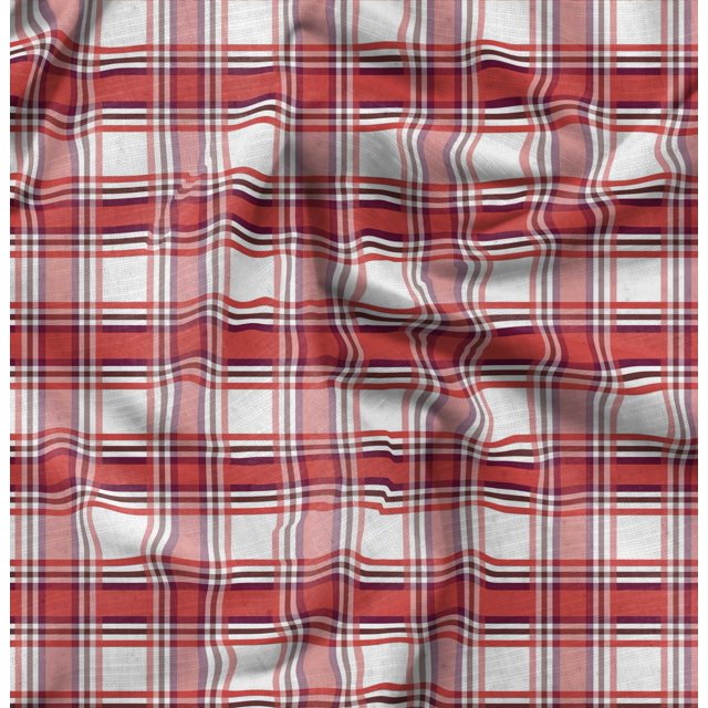 Soimoi Cotton Voile Fabric Gingham Check Print Fabric by Yard 42 Inch Wide