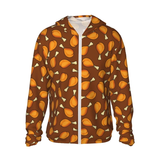 Balery Chicken Legs 1 Sudadera ligera de manga larga con capucha y protección solar UPF 50+ para hombre y mujer, ideal para pesca y running-3X-Large