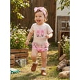 thumbnail image 6 of BemeyourBBs Weatern Baby Girls Clothes Newborn Baby Girl Cowgirl Outfit Boots Hat Print Short Sleeve Tassele T-shirt with Shorts Set Headband Cute Infant Baby Girl Summer Outfit, 6 of 9